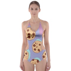 Cookies Chocolate Chips Chocolate Cookies Sweets Cut-out One Piece Swimsuit by Ravend