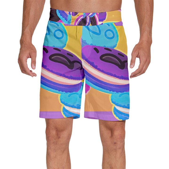 Cookies Chocolate Cookies Sweets Snacks Baked Goods Food Men s Beach Shorts