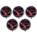 Fire Flame Burn Hot Heat Light Burning Orange Mini Round Pill Box (Pack of 5) View1