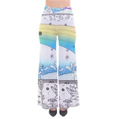 Rainbow Fun Cute Minimal Doodle Drawing Arts So Vintage Palazzo Pants by Ravend