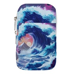 Storm Tsunami Waves Ocean Sea Nautical Nature Waist Pouch (small) by Ravend