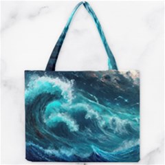 Thunderstorm Tsunami Tidal Wave Ocean Waves Sea Mini Tote Bag by Ravend