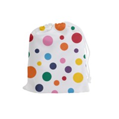 Polka Dot Drawstring Pouch (large) by 8989