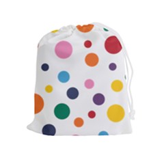 Polka Dot Drawstring Pouch (xl) by 8989