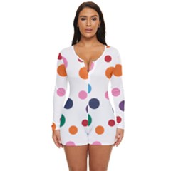 Polka Dot Long Sleeve Boyleg Swimsuit by 8989