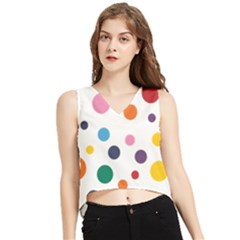 Polka Dot V-neck Cropped Tank Top by 8989