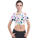 Polka Dot Short Sleeve Cropped Jacket View1