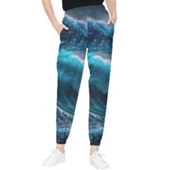 Tsunami Waves Ocean Sea Water Rough Seas 4 Tapered Pants by Ravend