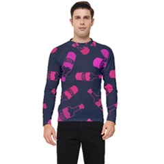 Wine Wine Bottles Background Graphic Men s Long Sleeve Rash Guard by Ravend