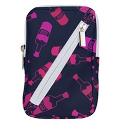 Wine Wine Bottles Background Graphic Belt Pouch Bag (large) by Ravend