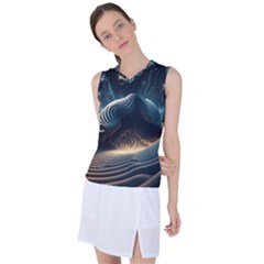 Ai Generated Swirl Space Design Fractal Light Women s Sleeveless Sports Top by Ravend