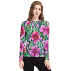 Cheerful And Cheery Blooms Women s Long Sleeve Rash Guard by GardenOfOphir