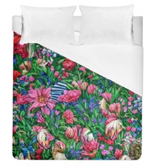 Dazzling Watercolor Flowers Duvet Cover (queen Size) by GardenOfOphir