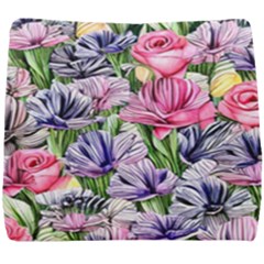 Majestic Watercolor Flowers Seat Cushion by GardenOfOphir