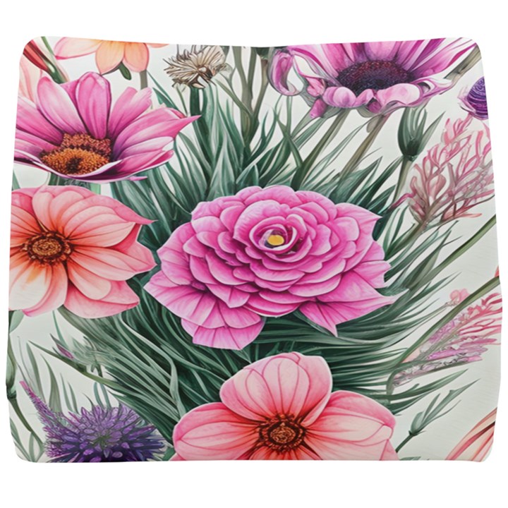 Color-infused Watercolor Flowers Seat Cushion