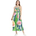 Dazzling Watercolor Flowers Boho Sleeveless Summer Dress View1