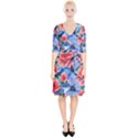 Classy Watercolor Flowers Wrap Up Cocktail Dress View1