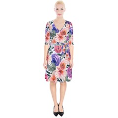 Country-chic Watercolor Flowers Wrap Up Cocktail Dress by GardenOfOphir