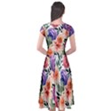 Country-chic Watercolor Flowers Cap Sleeve Wrap Front Dress View2