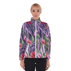 Charming Watercolor Flowers Women s Bomber Jacket by GardenOfOphir