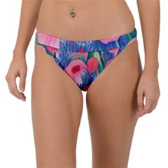 Celestial Watercolor Flowers Band Bikini Bottoms by GardenOfOphir