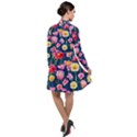 Botanical Flowers Pattern Long Sleeve Chiffon Shirt Dress View2