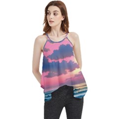 Sunset Over The Beach Flowy Camisole Tank Top by GardenOfOphir