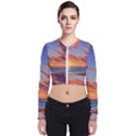 Summer Sunset Over Beach Long Sleeve Zip Up Bomber Jacket View1