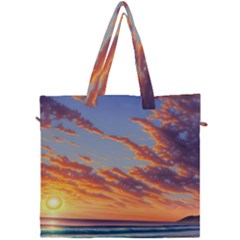 Summer Sunset Over Beach Canvas Travel Bag by GardenOfOphir