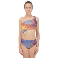 Summer Sunset Over Beach Spliced Up Two Piece Swimsuit by GardenOfOphir