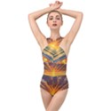 Waves At Sunset Cross Front Low Back Swimsuit View1