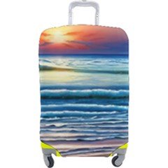 Sunset Beach Waves Luggage Cover (large) by GardenOfOphir