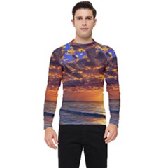 Orange Sunburst Men s Long Sleeve Rash Guard by GardenOfOphir