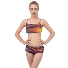 Orange Sunburst Layered Top Bikini Set by GardenOfOphir