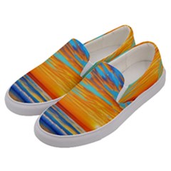 Golden Sunsets Over The Ocean Men s Canvas Slip Ons by GardenOfOphir