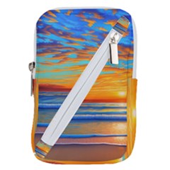 Golden Sunsets Over The Ocean Belt Pouch Bag (large) by GardenOfOphir