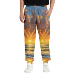 Waves At Sunset Men s Elastic Waist Pants by GardenOfOphir