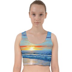 Reflecting On A Perfect Day Velvet Racer Back Crop Top by GardenOfOphir