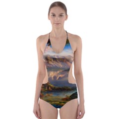 Summer Sunset Cut-out One Piece Swimsuit by GardenOfOphir