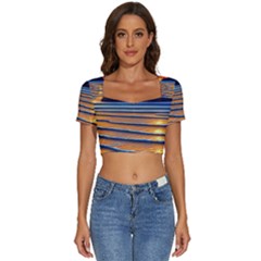 Endless Summer Nights Short Sleeve Square Neckline Crop Top  by GardenOfOphir