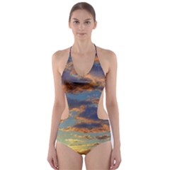 Sunrise Over The Sand Dunes Cut-out One Piece Swimsuit by GardenOfOphir