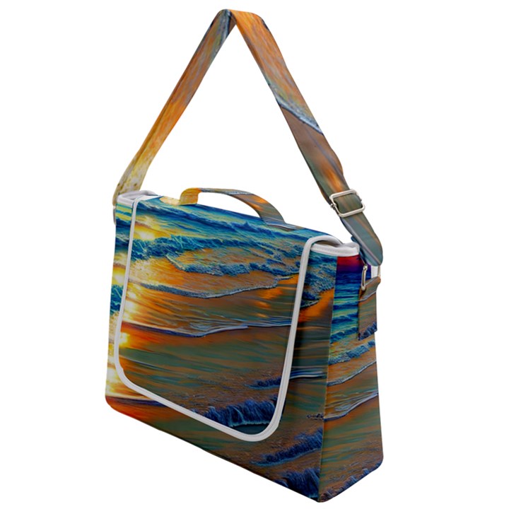 Modern Sunset Over The Ocean Box Up Messenger Bag