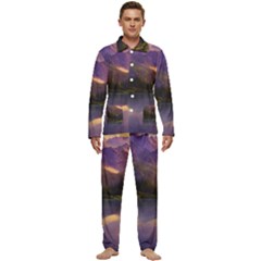 Colored Hues Sunset Men s Long Sleeve Velvet Pocket Pajamas Set by GardenOfOphir