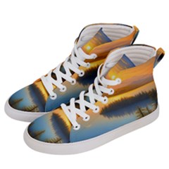 Distant Sunset Men s Hi-top Skate Sneakers by GardenOfOphir