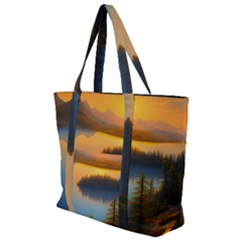 Distant Sunset Zip Up Canvas Bag by GardenOfOphir