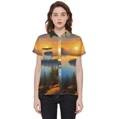 Distant Sunset Short Sleeve Pocket Shirt by GardenOfOphir