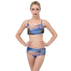 Beautiful Sunset Layered Top Bikini Set by GardenOfOphir