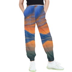 Glorious Sunset Kids  Elastic Waist Pants by GardenOfOphir