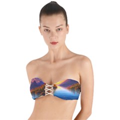 Immaculate Sunset Twist Bandeau Bikini Top by GardenOfOphir