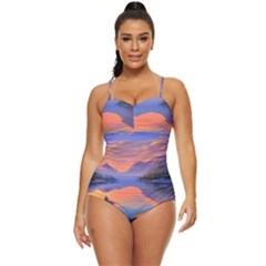 Loveliest Sunset Retro Full Coverage Swimsuit by GardenOfOphir